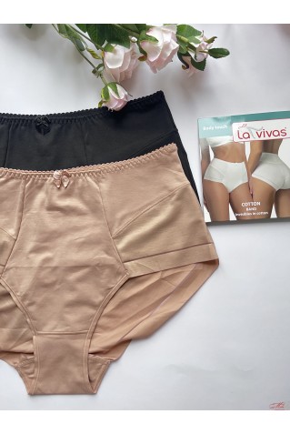 Високі трусики сліпи з бавовни з ефектом легкої утяжки живота La Vivas 10197